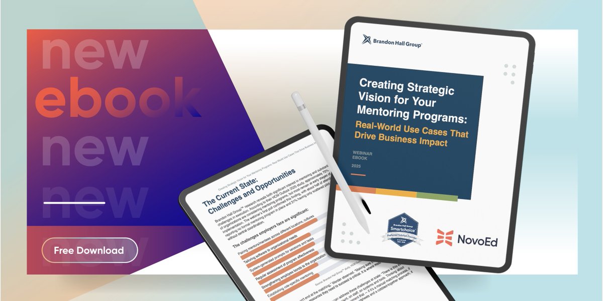 GoNovoEd's tweet image. Most orgs believe in mentoring 🤝
Few build it strategically.

📘 New ebook: 5 real-world mentoring use cases that drive impact—based on Brandon Hall Group™ research + NovoEd experience.

👉 No download required:
hubs.ly/Q040t2w30

#Mentoring #LeadershipDevelopment #NovoEd