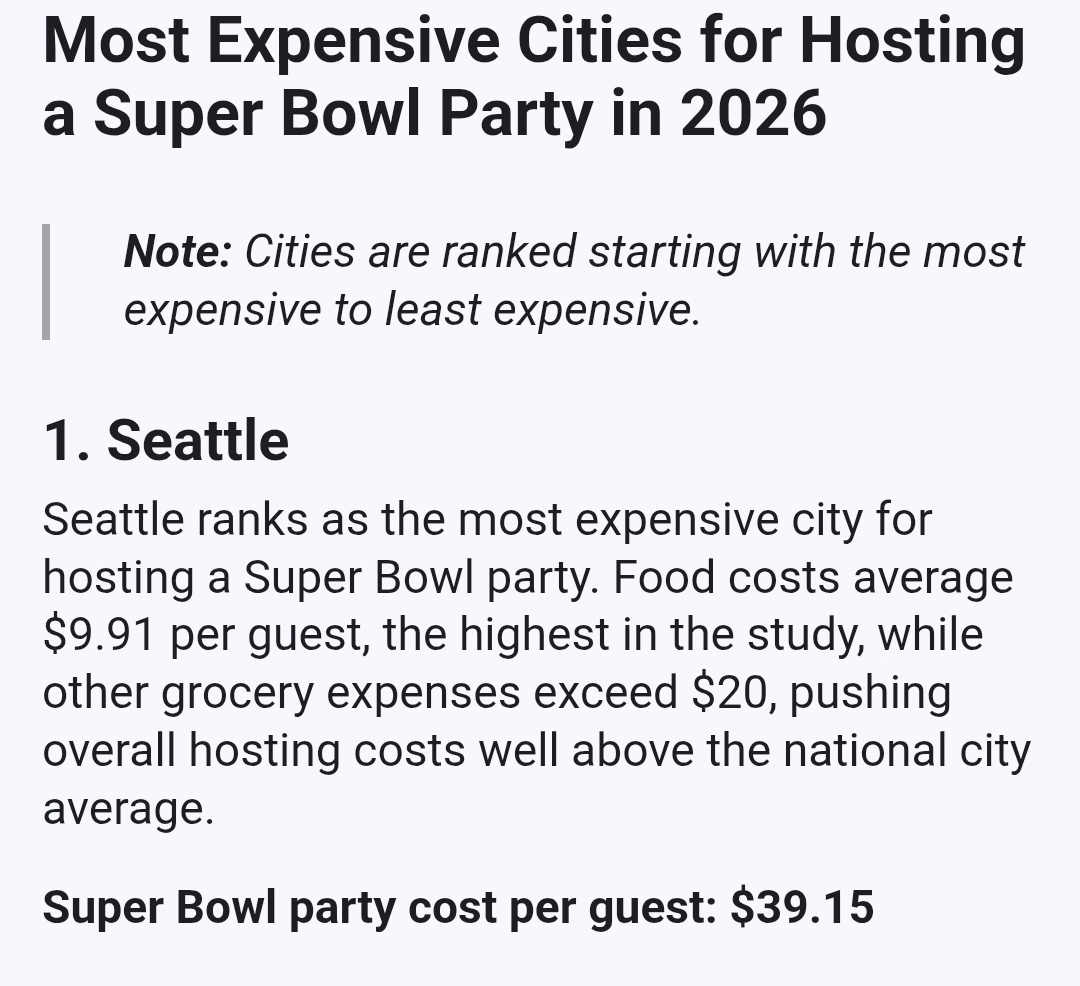 PeterAbbarno's tweet photo. Seattle is the most expensive city in the nation to host a Super Bowl Party ... thanks to Governor Ferguson and Democrats in the Legislature passing the largest tax increase in state history. 
#waleg #SuperBowl #Seahawks #12s @Seahawks #FixWashington @ActionNetworkHQ @WaHouseGOP https://t.co/vENTzEMrps