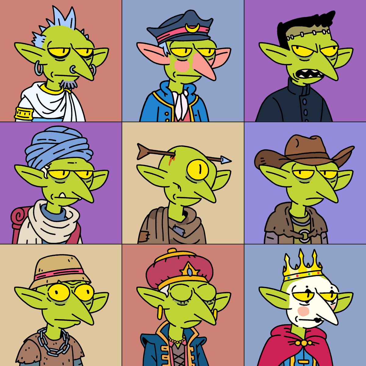 magicburp's tweet image. 87 days left until mint
some artists use AI to pump out 10k pieces in a week 
i'm hand-drawing every single goblin trait
call me stupid but i think people can tell the difference