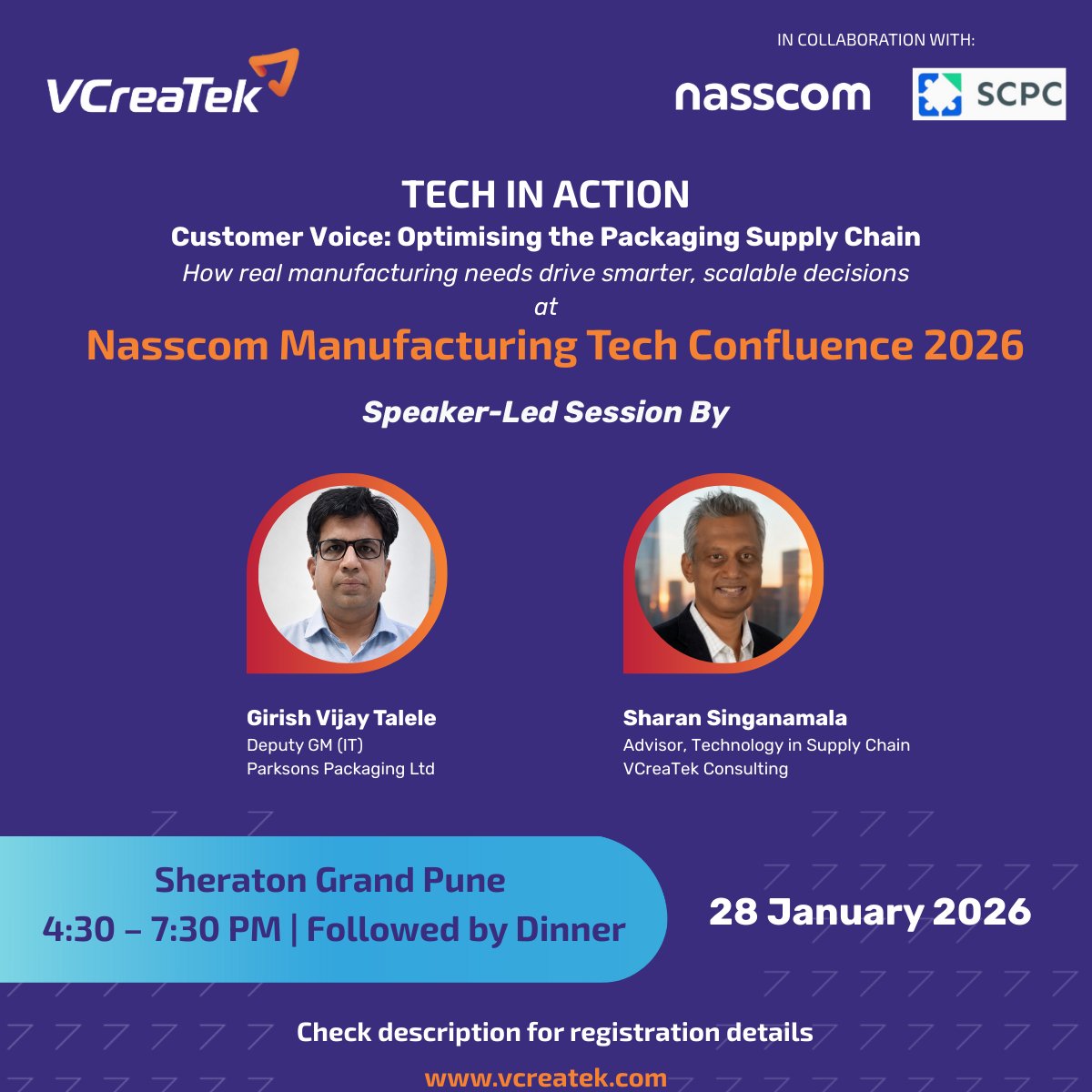 VCreaTek's tweet photo. Customer voice → smarter supply chain decisions.

Catch Tech in Action at #Nasscom Manufacturing Tech Confluence 2026.
📍 Pune | 28 Jan

👉 Register: https://t.co/IdyNxAYZvw

#TechInAction #SmartManufacturing #CustomerVoice #SupplyChain #ManufacturingTech #IndustrialAI #VCreaTek https://t.co/He4kWGqMTv