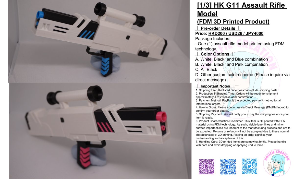 dollfiecreation's tweet photo. HKG11 Assault Rifle Model
HKG11 突擊步槍模型
HKG11 アサルトライフルモデル
For 1/3 size bjd dolls

Price HKD200 / USD26 / JPY4000

#diy #ドルフィードリーム #doll #bjd #dollfiecreation #dd #dollfie #dollfiedreamsister #bjdprops https://t.co/67xcvy4thn