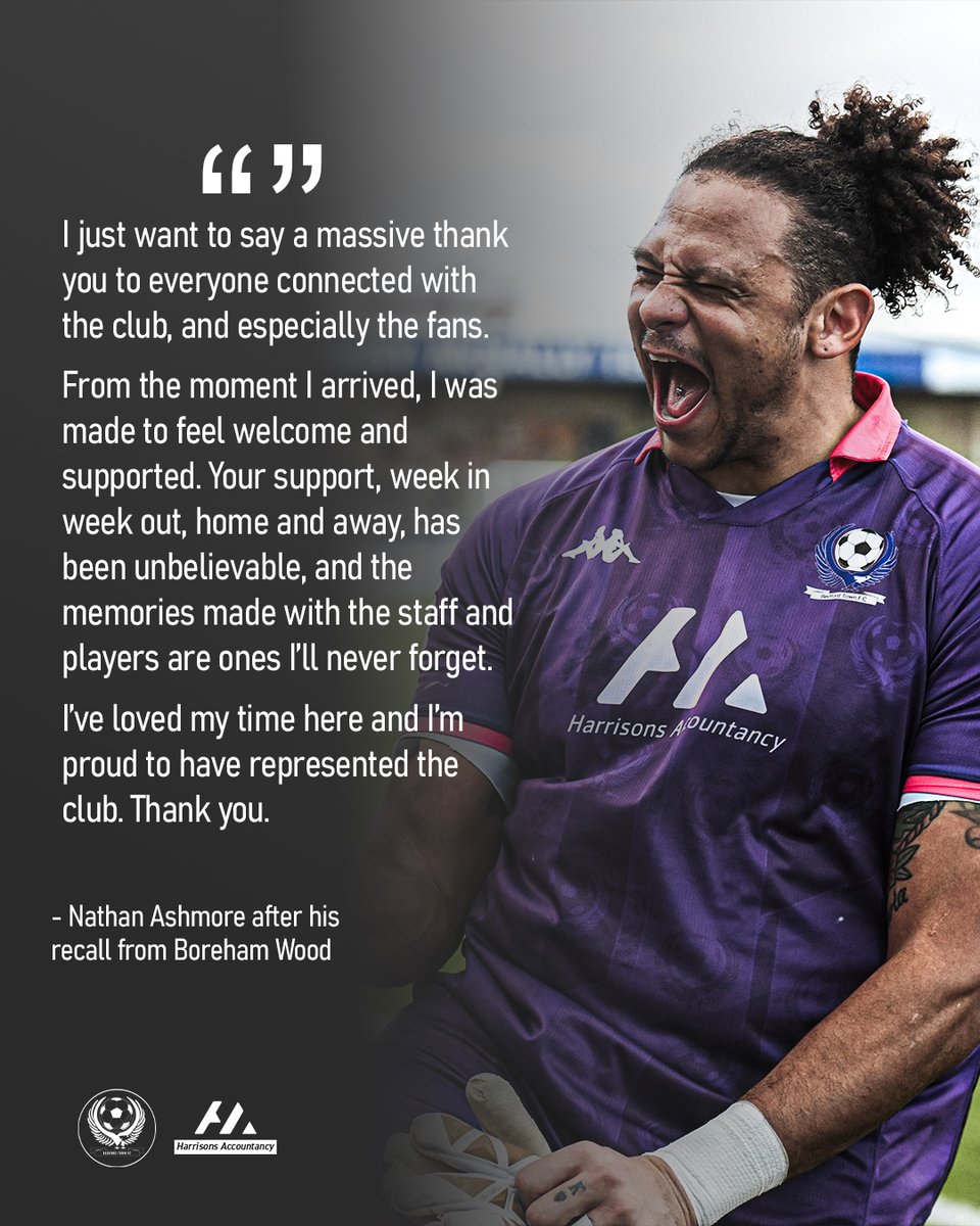 "The memories made with the staff and players are ones I’ll never forget" 🫶

After yesterday's recall back to his parent club, <a href="/ashmore77/">Nathan Ashmore</a> took a moment to pay thanks to everyone connected with Bedford Town 🦅

Go well Ash! Thanks for everything 💙