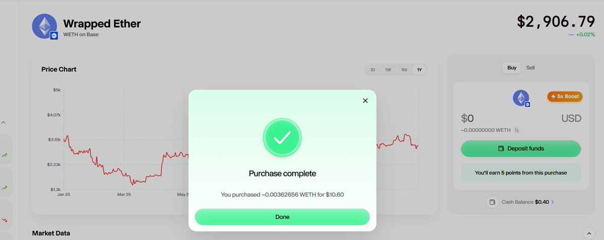 hepha's tweet image. Executed my first gasless trade on Glider! @glider_fi
Bought ~$10.60 of Wrapped Ether (WETH on Base) with zero gas fees and no wallet signatures – super smooth!
Token: WETH
Screenshot proof ↓ 🦇 #GliderFi #Gasless