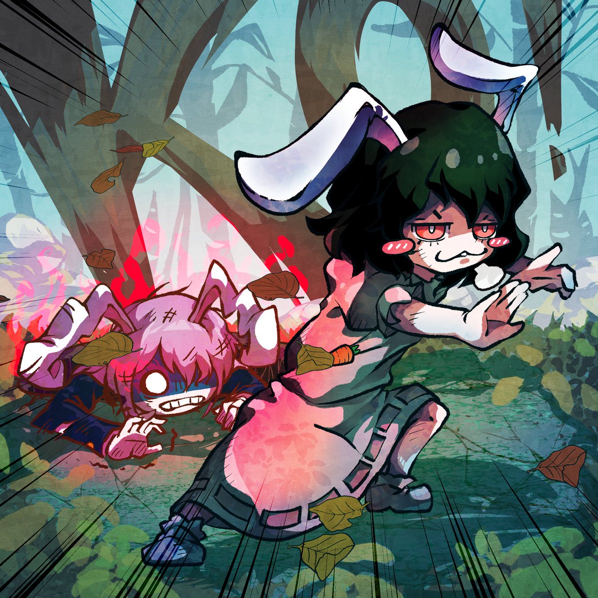 K.O.
#東方Projectㅤㅤ 
#因幡てゐ
#鈴仙・優曇華院・イナバ