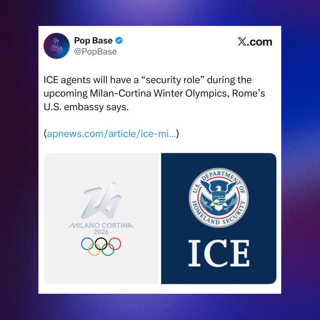 PopBase's tweet image. Milan Mayor Giuseppe Sala reveals that ICE agents are not welcome in his city during the Winter Olympics:

“This is a militia that kills, a militia that enters into the homes of people, signing their own permission slips. It is clear they are not welcome in Milan, without a…
