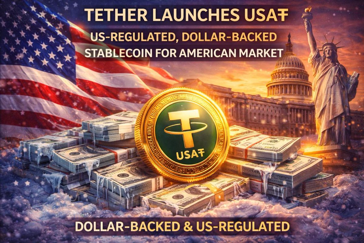 TETHER LAUNCHES USA₮, US-REGULATED, DOLLAR-BACKED STABLECOIN FOR AMERICAN  MARKET Tether has officially launched USA₮, a new stablecoin fully backed  by the U.S. dollar and regulated for use in the U.S. market. This