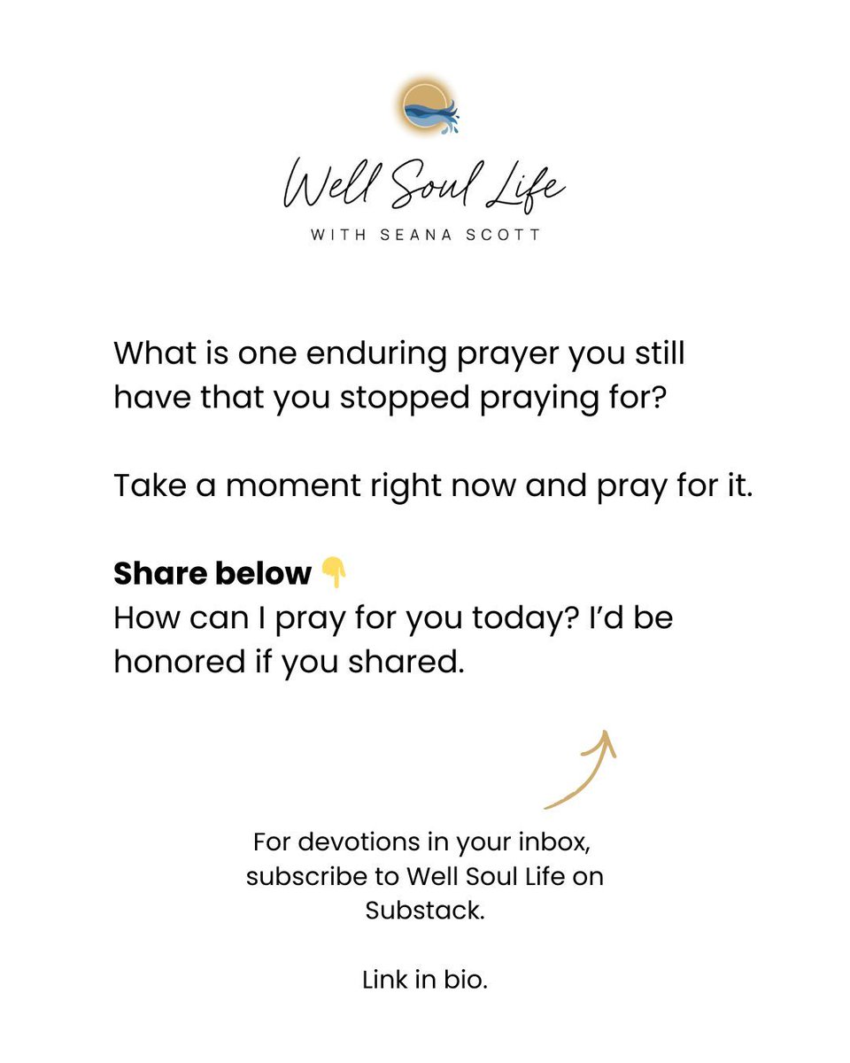 “Ask, and it will be given to you” (Matthew 7:1). 

We don’t always get what we FIRST ask for, but in the asking, the seeking, the knocking, God changes our hearts.

And we can trust that what He does, is for ultimate good.

▶ Subscribe at link in bio for devos in your inbox.
