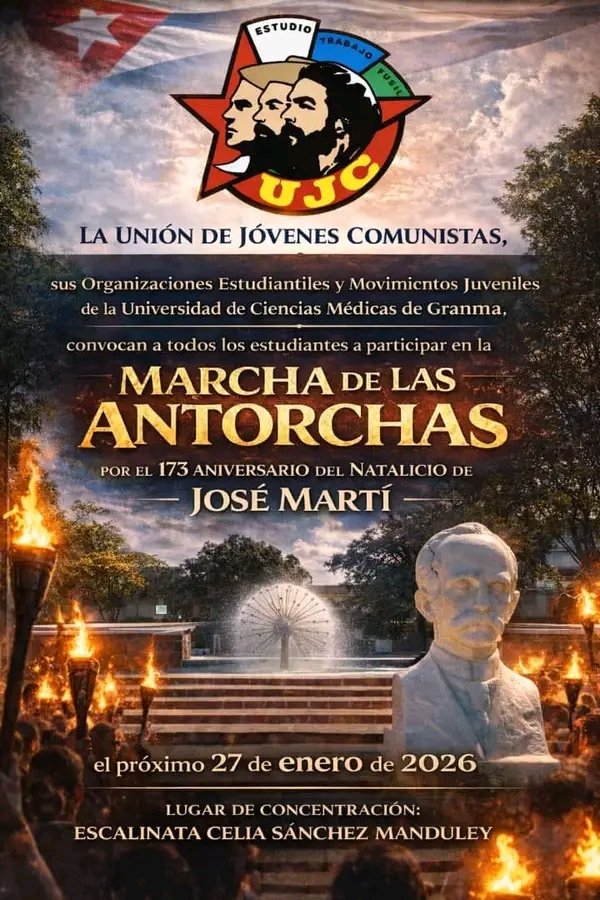 "Marcha de las Antorchas en Homenaje al 173 aniversario del Natalicio de José Martí"