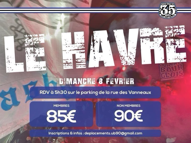 Bonjour à tous,

Notre espace de vente sera ouvert au stade ce dimanche, à l’occasion de la réception de Paris, de 18h45 à 20h15, un nouveau k-way est disponible (voir affiche).
