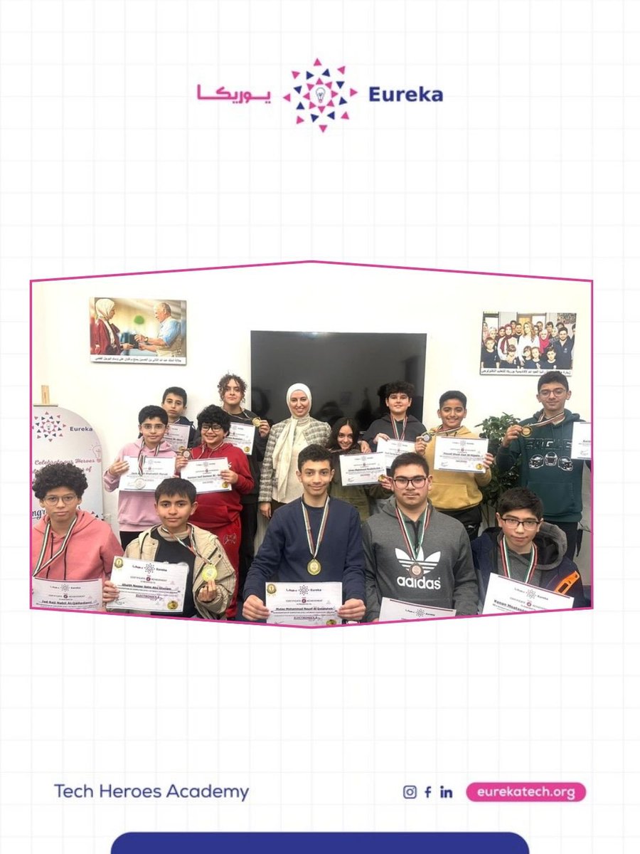 🎓✨ تخريج أبطال أكاديمية يوريكا – عمّان ✨🎓

نبارك لأبطالنا المتميزين بمناسبة تخرجهم من مستويات تقنية متقدمة ضمن برامج أكاديمية يوريكا.

🚀 وبعد رحلة مليئة بالتحديات والإبداع والإنجاز، اجتاز أبطالنا مجموعة من المستويات 

أنتم فخر يوريكا دائمًا 🚀💙