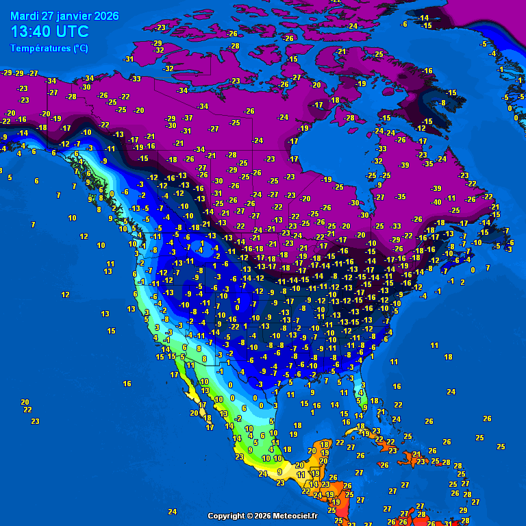 Weerliefhebber's tweet image. De kou in de VS is tot het uiterste zuiden doorgedrongen. Tot aan de golf van Mexico vroor het deze ochtend. Zelfs in Mexico kwam het vanmorgen tot vorst, in het dorpje Piedras Negras werd het 2.2 graden onder nul. #winter #kou