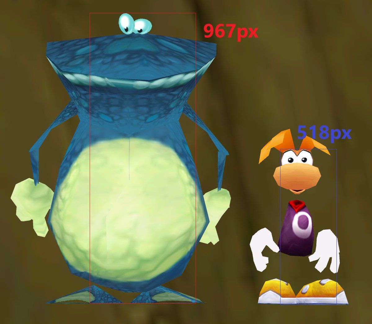 testeage2021's tweet image. Rayman and Globox's heights from Rayman 2
@RaymanGame #Rayman #Ubisoft @UbisoftMilan @Ubisoft
