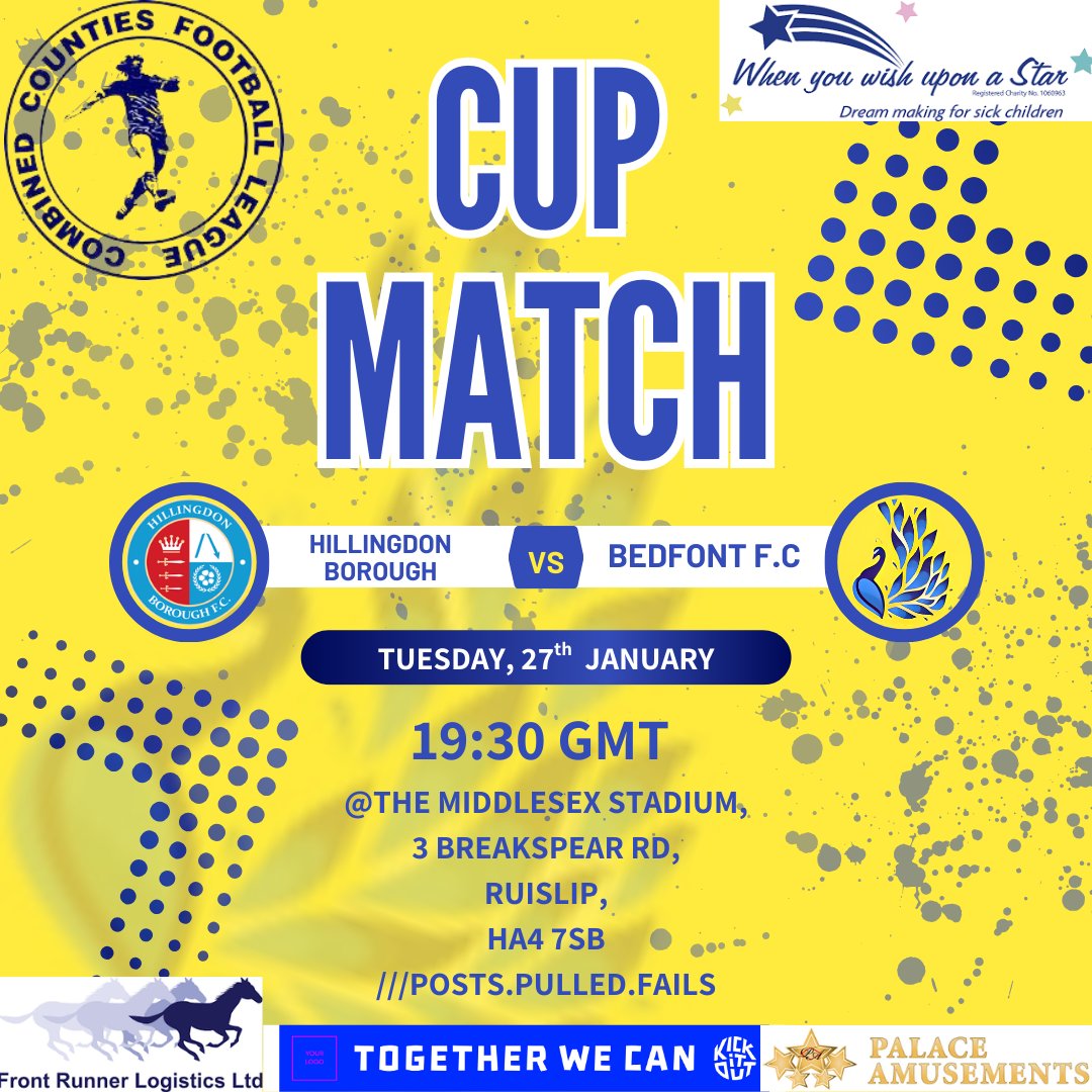 BedfontFC's tweet image. ⚽️TONIGHT⚽️

This evening we travel back to Hillingdon to play in the @ComCoFL Div One Cup.

**There is a 16:30 Pitch inspection**

#NonLeague #UpTheYellows #Community #football