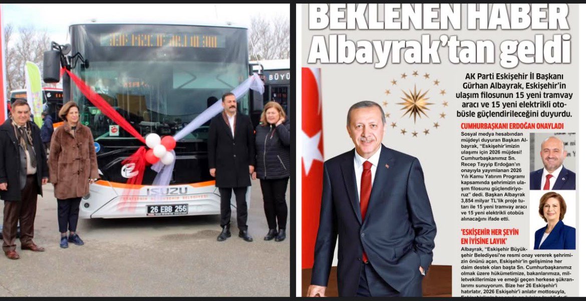 ÜNLÜCE'DEN BİR TEŞEKKÜR VE MEMURLAR İÇİN BİR MÜJDE BEKLİYORUZ

Bugün Eskişehir Büyükşehir Belediyesi'ne 25 halk otobüsünün teslim töreni yapıldı. Törende konuşan Başkan  Ünlüce'den iki şey beklerdik;

1-) Merkezde ikamet edip ilçelere gidiş geliş yapan memurlar için haftaiçi