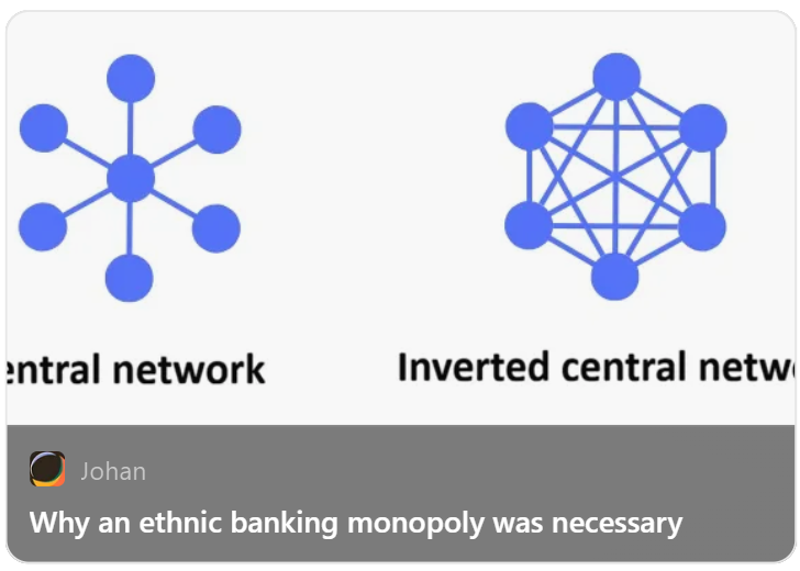 Why an ethnic banking monopoly was necessary open.substack.com/pub/johan31047…