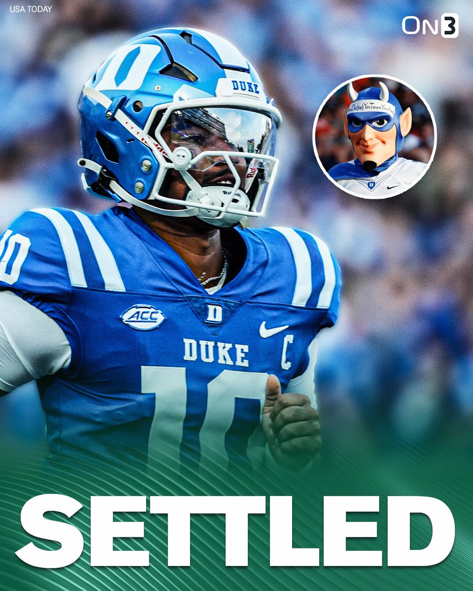 On3's tweet image. NEW: Duke and QB Darian Mensah have reached a settlement, his agency announced🤝

Mensah can now enroll at a new institution.

on3.com/news/duke-dari…