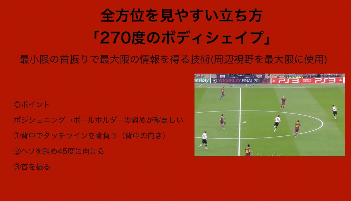 Cadenza_LFC's tweet photo. スペイン🇪🇸選手を分析すると殆どが「タッチラインに背中を向けてのプレー」をしている。

それによって、
・首を振らなくてもみえる範囲が広がる
・相手DFから、さわられない場所にボールがあるので失いにくい

まだ他にもメリットがたくさん。

https://t.co/smmC4yxG6Q https://t.co/BnG9TGNwiC