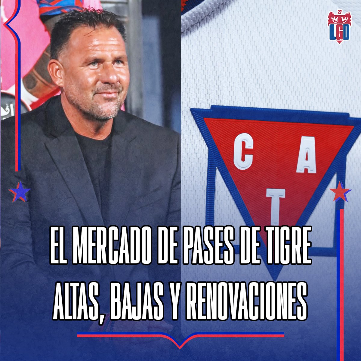 garcialuciano27's tweet photo. #Tigre🐯 𝗠𝗘𝗥𝗖𝗔𝗗𝗢 𝗗𝗘 𝗣𝗔𝗦𝗘𝗦 𝗗𝗘 𝗧𝗜𝗚𝗥𝗘 - 𝗩𝗘𝗥𝗔𝗡𝗢 𝟮𝟬𝟮𝟲 🔵🔴🔵💰

Lo que les prometí. Informe detallado con las altas, bajas, salidas a préstamo y renovaciones que hubo en el Matador en este libro de pases.

𝗔𝗟𝗧𝗔𝗦 (𝟲) ✅

• Tiago Serrago: a préstamo por un año desde River, sin cargo y con opción de compra de U$S 1.700.000 por el 50% del pase.

• Santiago López: a préstamo por un año desde Independiente, con cargo de U$S 100.000 y con opción de compra de U$S 2.000.000 por el 70% del pase.

• Germán Guiffrey: libre desde Audax Italiano 🇨🇱 desd, contrato por un año con opción de compra a favor de Tigre por el 80% del pase.

• Juan Manuel Villalba: libre desde Gimnasia de La Plata, contrato por un año y medio con opción de compra a favor de Tigre por el 70% del pase.

• Joaquín Mosqueira: a préstamo por un año desde Talleres, sin cargo y con opción de compra por el 60% del pase.

• Gonzalo "Pity" Martínez: libre desde River, contrato por un año sin opción de compra.

𝗥𝗘𝗡𝗢𝗩𝗔𝗖��𝗢𝗡𝗘𝗦 (𝟴) ✅

• David Romero: compra del 100% del pase a Talleres (aprox U$S 1M) y contrato hasta el 31 de diciembre de 2030.

• Ignacio Russo: compra del 50% del pase a Rosario Central en U$S 700.000 y contrato hasta diciembre de 2028.

• Nahuel Banegas: compra del 80% del pase a San Martín de Tucumán (monto considerablemente menor al de la opción de compra original) y contrato hasta diciembre de 2028.

• Elías Cabrera: nuevo préstamo por un año desde Vélez, con un pequeño cargo y una opción de compra a favor de Tigre.

• Jabes Saralegui: nuevo préstamo por un año desde Boca, sin cargo y opción de compra a favor de Tigre por el 50% del pase.

• Gonzalo Piñeiro: nuevo préstamo por un año desde Estudiantes de La Plata, sin cargo y con opción de compra por el 50% del pase a favor de Tigre.

• Alfio Oviedo: renovación de contrato por un año más, hasta diciembre de 2026, con una opción de compra a favor de Tigre.

• Ramón Arias: renovación de contrato por un año más, hasta diciembre de 2026.

𝗘𝗫𝗧𝗘𝗡𝗦𝗜𝗢𝗡𝗘𝗦 (𝟭) ✅

• Felipe Zenobio: se renovó y mejoró su contrato hasta el 31 de diciembre de 2029.

𝗕𝗔𝗝𝗔𝗦 (𝟴) ❌

• Julián López: finalizó su préstamo y regresó a Defensa y Justicia.

• Héctor Fértoli: finalizó su préstamo y regresó a Racing.

• Diego Sosa: finalizó su contrato y firmó en Instituto de Córdoba como jugador libre.

• Braian Martínez: Independiente ejecutó su cláusula de repesca para cederlo a otra institución.

• Tomás Cardona: finalizó su préstamo y, pese a los intentos para retenerlo, regresó a Fortaleza 🇧🇷.

• Blas Armoa: préstamo por un año a Gimnasia de Mendoza, con cargo y con opción de compra por el 70% del pase.

• Jeremías Ramponi: préstamo por un año a Estudiantes de Río Cuarto, sin cargo y sin opción de compra. Antes, firmó primer contrato con Tigre por tres temporadas.

• Martín Ortega: finalizó su contrato luego de no llegar a un acuerdo para la renovación del mismo y quedó en libertad de acción. Hoy está sin club.

𝗕𝗨𝗦𝗖𝗔𝗡 𝗖𝗟𝗨𝗕 (𝟯) ⚠️ 

• Sebastián Sánchez: regresó de CADU y no será tenido en cuenta.

• Tomás Lecanda: regresó de San Martín de San Juan y no será tenido en cuenta.

• Thiago Airala: trabaja con Reserva y no será tenido en cuenta en Primera.

𝗣𝗥𝗜𝗠𝗘𝗥𝗢𝗦 𝗖𝗢𝗡𝗧𝗥𝗔𝗧𝗢𝗦 (𝟰) 📝

• Jeremías Ramponi, Luciano Minitti, Thiago Sánchez y Alejandro Ismael Medina. Los cuatro firmaron hasta diciembre de 2028.

𝗥𝗘𝗚𝗥𝗘𝗦𝗔𝗥𝗢𝗡 𝗗𝗘 𝗦𝗨𝗦 𝗣𝗥𝗘́𝗦𝗧𝗔𝗠𝗢𝗦 𝗬 𝗩𝗢𝗟𝗩𝗜𝗘𝗥𝗢𝗡 𝗔 𝗦𝗘𝗥 𝗖𝗘𝗗𝗜𝗗𝗢𝗦 (𝟳)🔄

• Ezequiel Forclaz: préstamo por un año a Estudiantes de Río Cuarto, con cargo y opción de compra por el 70% del pase.

• Federico Tévez: préstamo a Ferrocarril Oeste, con cargo y opción de compra por el 50% del pase.

• Camilo Viganoni (Los Andes), Brian Leizza (Los Andes), Juan Cruz Esquivel (Morón), Máximo Ferulano (Tristán Suárez) y Darío Sarmiento (Colón): préstamos por un año, sin cargo ni opción de compra.

𝗣𝗘𝗥𝗠𝗔𝗡𝗘𝗖𝗘𝗡 𝗔 𝗣𝗥𝗘𝗦𝗧𝗔𝗠𝗢 📌

• Alan Sosa: préstamo en Patronato hasta diciembre de 2026, con opción de compra por el 50% del pase.

𝗝𝗨𝗚𝗔𝗗𝗢𝗥𝗘𝗦 𝗖𝗔𝗧𝗘𝗚𝗢𝗥𝗜𝗔 𝟮𝟬𝟬𝟱/𝟬𝟲 𝗤𝗨𝗘 𝗤𝗨𝗘𝗗𝗔𝗥𝗢𝗡 𝗟𝗜𝗕𝗥𝗘𝗦 👋

• Milton Vasconcelo (Flandria), Rodrigo Suárez (Centro Español), Rodrigo Di Carlo (sin club), Mateo Straffurini (sin club), Genaro Giordani (Gimnasia de Mendoza), Tomás Chavez (sin club), Adriel Martínez (General Caballero de Paraguay), Lucas Maza (sin club).

En mi humilde opinión, el mejor mercado de pases en muchísimo tiempo. Se mantuvo gran parte de la base como había pedido el técnico, comprando jugadores y sumando patrimonio, se trajo calidad y no cantidad en materia de refuerzos y se fueron jugadores que no iban a cambiar la ecuación o ya tenían sus ciclos cumplidos. Que sea un gran 2026 🙏🐯