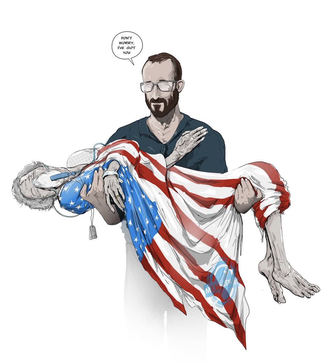ProfMBassetti's tweet photo. Per l’infermiere Alex Pretti. 
1988-2026. 
A Minneapolis non è morto solo un uomo innocente. 
E’ morta la democrazia americana https://t.co/bjvH0uudBQ