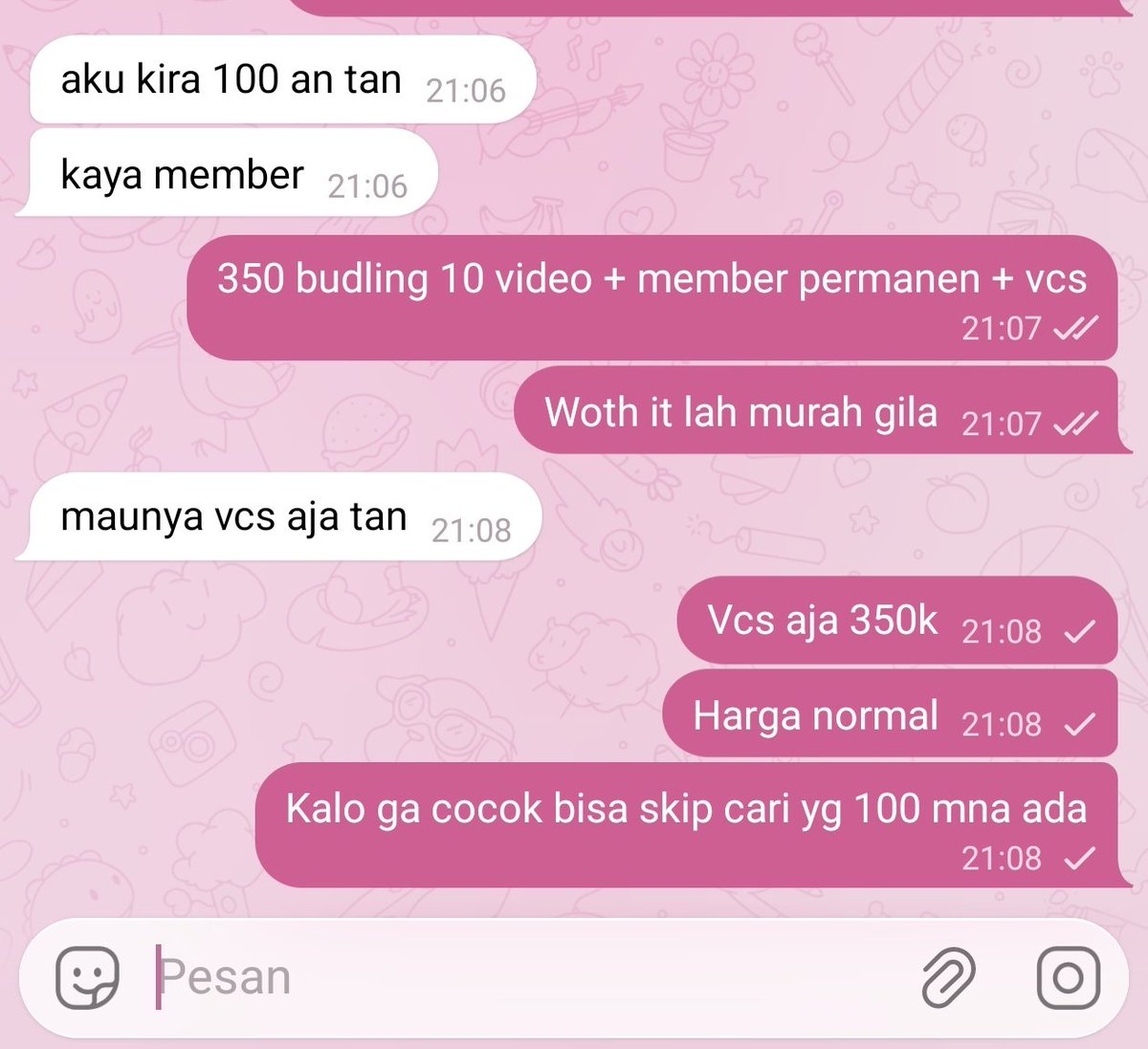 100k vcs mna ada ??? Kali ada pun hrus dipertanyakan ygy 🙃🙃 . Di tawari best offer paket bundling udh paling woth it loh