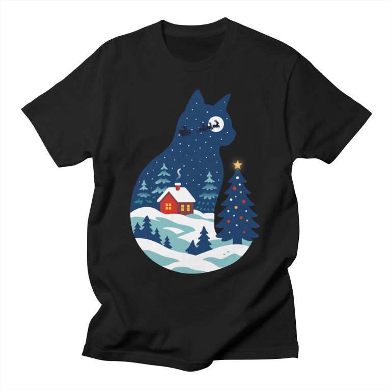 bhobieee's tweet image. Winter Cat --&amp;gt;&amp;gt; bobybertostudio.threadless.com/designs/winter…
#wintercat #christmasart #cozycabin #santasleigh  #festiveseason #catsilhouette #holidayvibes #christmasdecor #cutecat #winterillustration #cozychristmas #merrychristmas #santa #night #tshirts #apparel #clothing #tshirtdesign