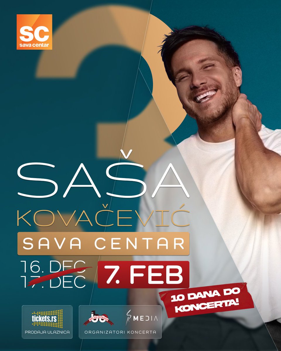 Odbrojavanje počinje... | 10 dana do koncerta! 🤗 tickets.rs/event/sasa_kov…