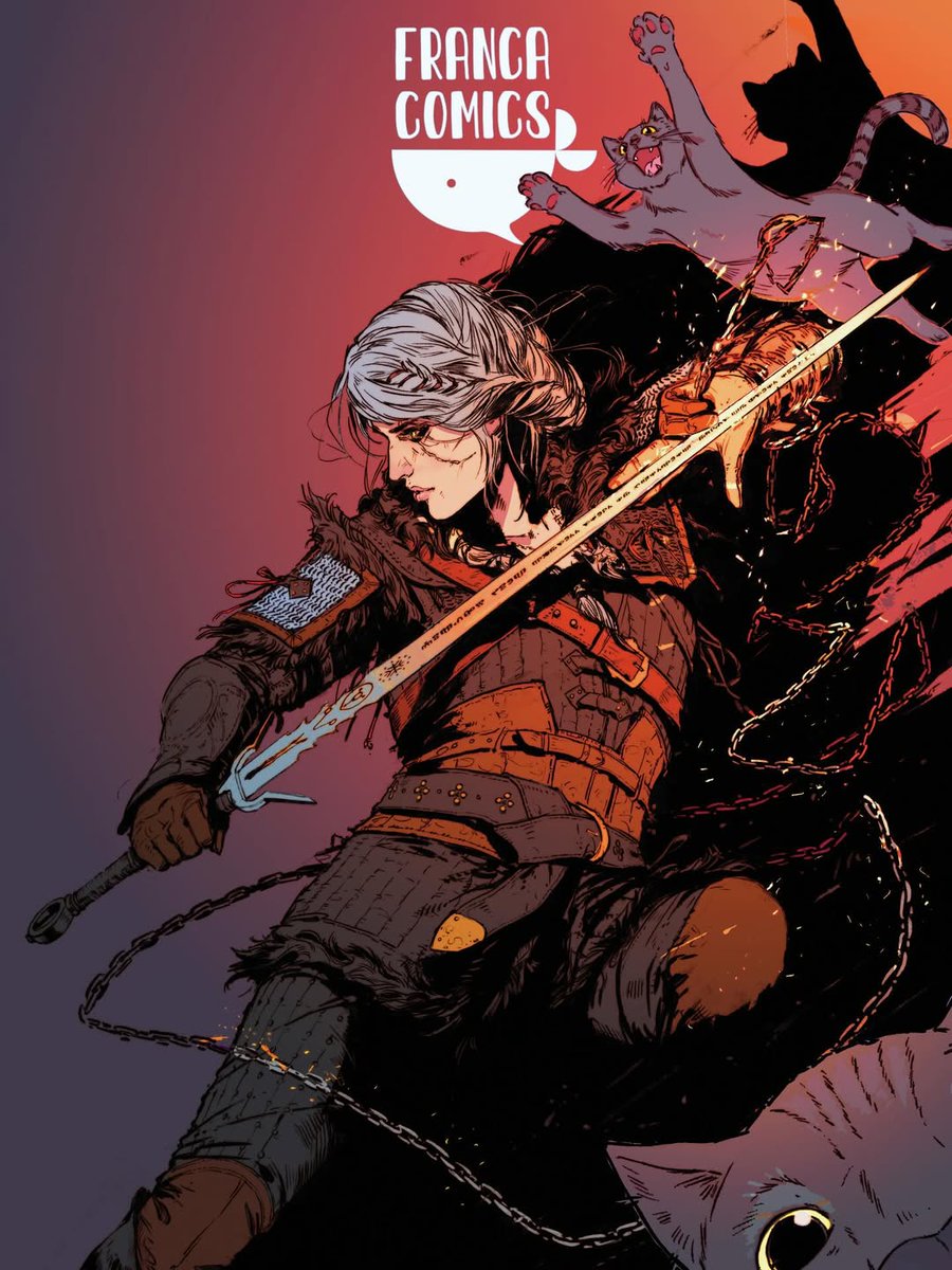 Yama Orce, artista conceptual principal de CD Projekt, ha creado este póster de Ciri para Franca Comics en apoyo a Catonera, un refugio de gatos de Uruguay