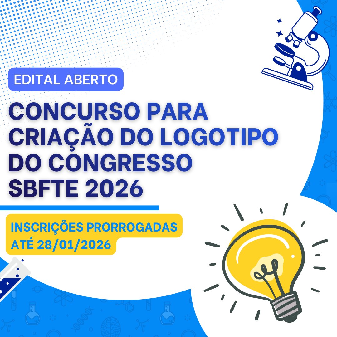 SBFTEnet's tweet image. 🚨​ Atenção! Amanhã (28) é o último dia para se inscrever no concurso de criação do logotipo do Congresso SBFTE 2026.

▶️ Acesse o edital e participe: bit.ly/edital_sbfte