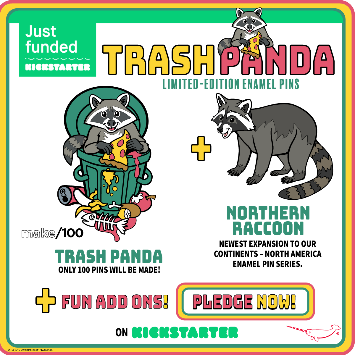 PepomintNarwhal's tweet photo. #TrashPanda #Kickstarter #Make100 - Pledge Now!
https://t.co/APKZEuCyTL
Ends Feb 15, 2026
#Raccoon #Raccoons #Kickstarter #EnamelPins https://t.co/91bBLW1ayd