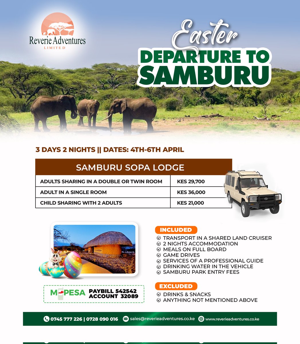 Join our Easter group departure to Samburu.