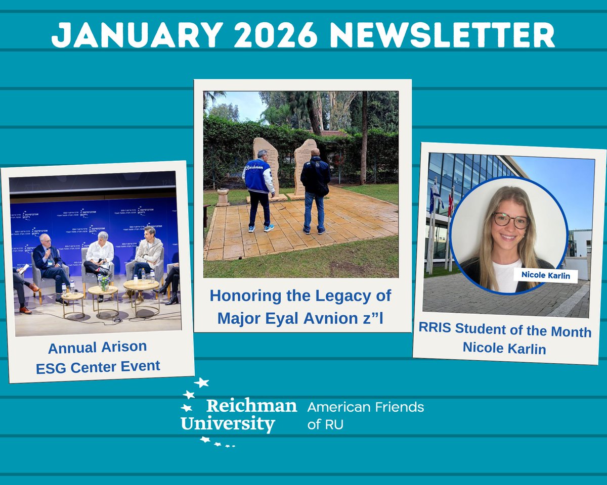 January Highlights 🎓 Memorial events, AI hackathons &amp; global dialogue on the Abraham Accords—read the latest from <a href="/ReichmanUni/">אוניברסיטת רייכמן Reichman University</a> . 💙
app.activetrail.com/S/xijifxatwzx.…