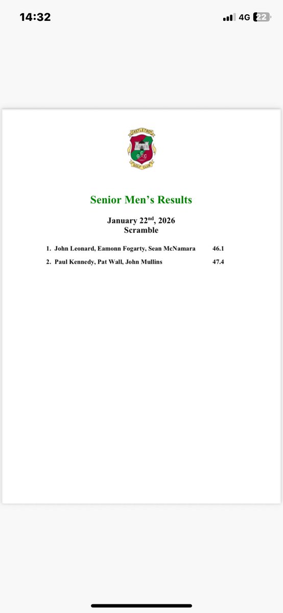 Castletroy Golf Club tweet media