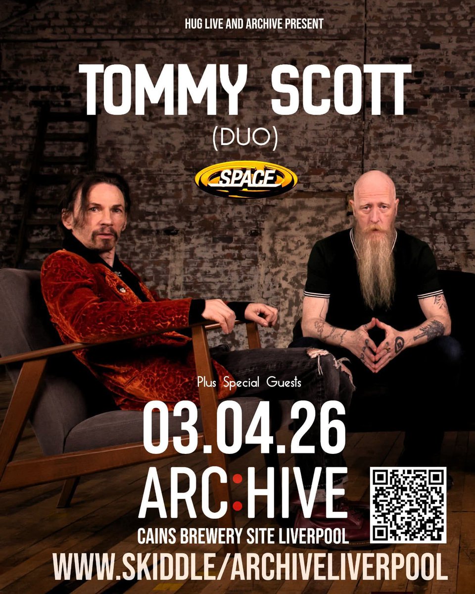 #ARCHIVE
Friday 3rd April 2026
<a href="/spacetommyscott/">Tommy Scott</a> &amp; <a href="/PhilHartleyBass/">Phil Hartley</a>
From <a href="/spacebanduk/">Space The Band Official</a>
Will Play ARC:HIVE
Tickets Available 
skiddle.com/whats-on/Liver…

ARC:HIVE
Cain's Brewery Village 
#Liverpool
L8 5XJ