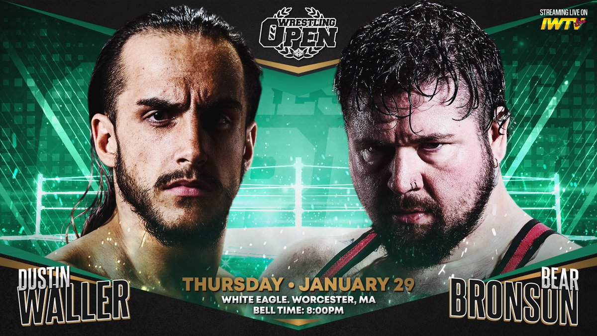 WrestlingOpen's tweet image. BEAR BRONSON RETURNS

After @ItsDustinWaller ran down the fans of Worcester, @bearbronsonBC is stepping up to fight for them!

This Thursday at the White Eagle!

🎟️: tinyurl.com/Open129Tix
or $10 at the door!
📺: @indiewrestling