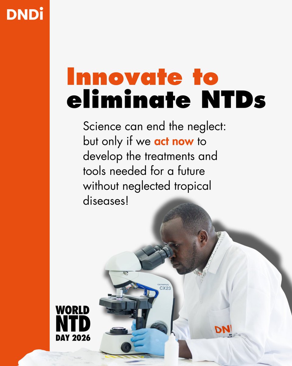 EDCTP3's tweet photo. 🚨 Neglected tropical diseases (NTDs) affect more than 1 billion people worldwide, yet effective treatments and diagnostics are still often unavailable, unsuitable, or unsafe.

#EndTheNeglect #beatNTDs #UniteActEliminate @DNDi https://t.co/73QIJN8puu