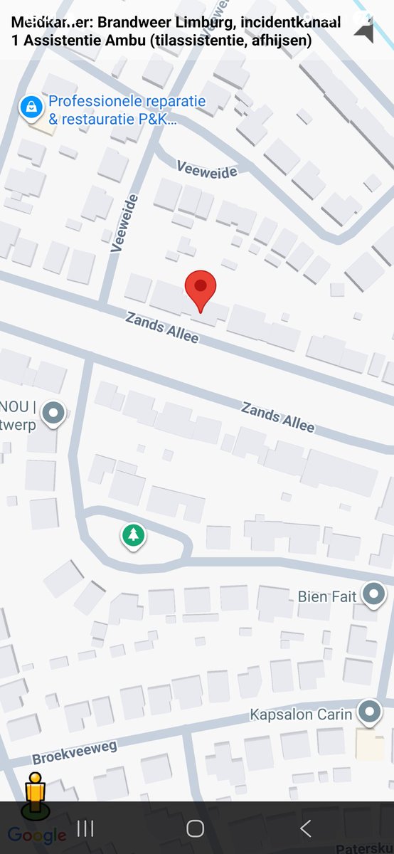 Tilassistentie en afhijsen door brandweer en ambulance op Zands Allee, Herten