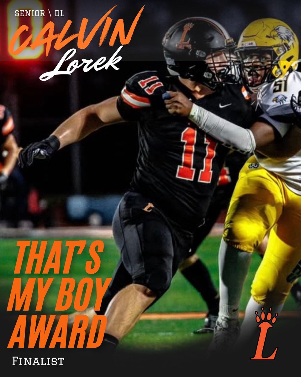 LovelandTigerFB's tweet photo. Congratulations to Calvin Lorek for being named a finalist for this years “That’s My Boy Award”! 🐅 https://t.co/7OdpHaRlfF