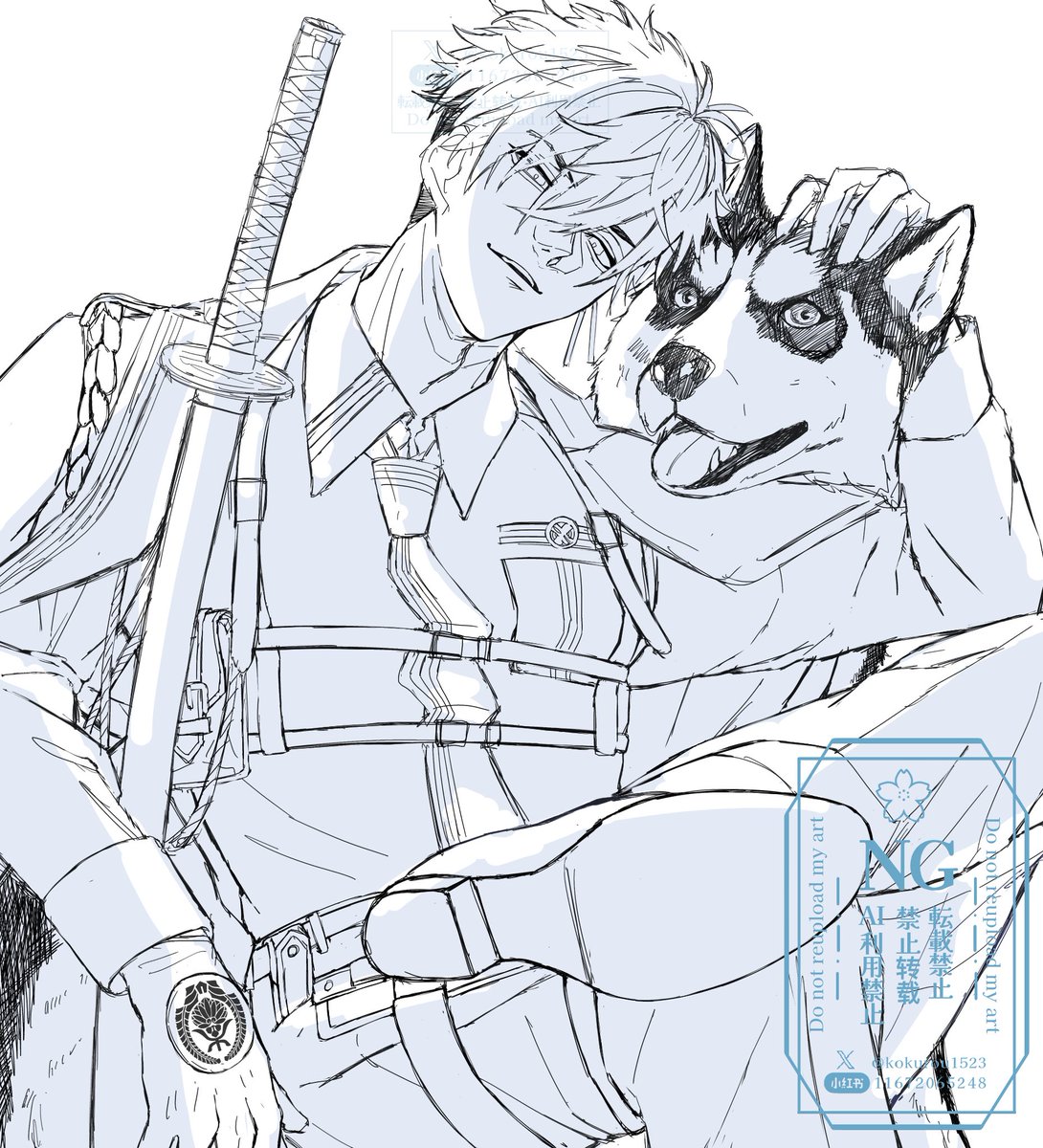 二筋さんとハスキーwip
髪のバランス難しい