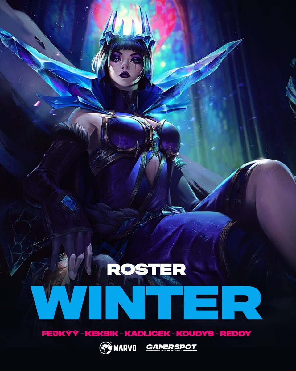 Do winter turnaje jsme nastoupili s touto sestavou. 😎⚔

Top - Fejkýý
Jungle - Keksik
Mid - Kadlicek
Adc - Koudys
Supp - Reddy