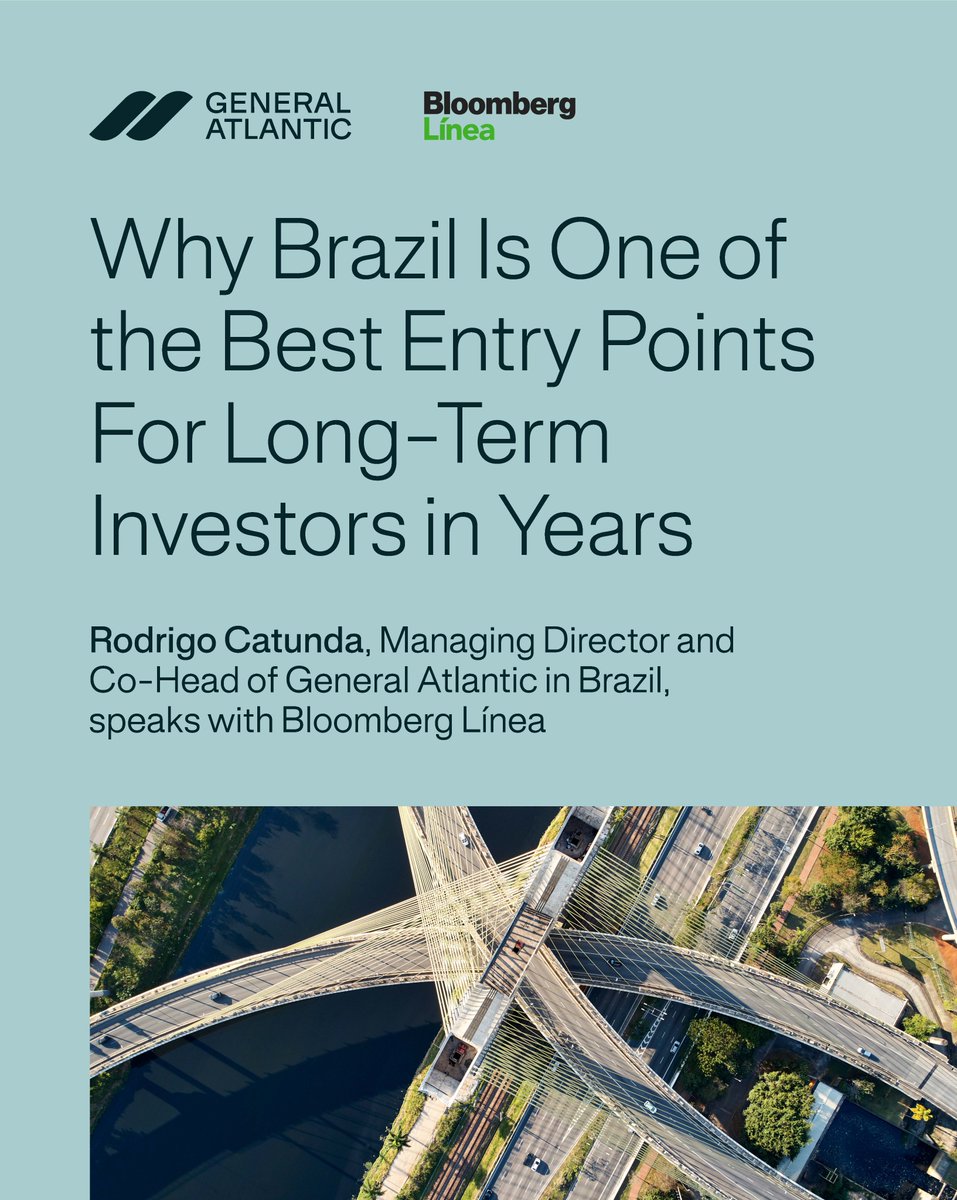 generalatlantic's tweet image. In a recent conversation with @BloombergLinea_, Rodrigo Catunda, Managing Director and Co-Head of GA in Brazil, shared why the current market represents one of the most attractive entry points in years and the firm’s priorities for Brazil in 2026: bloomberglinea.com.br/startups/e-um-…