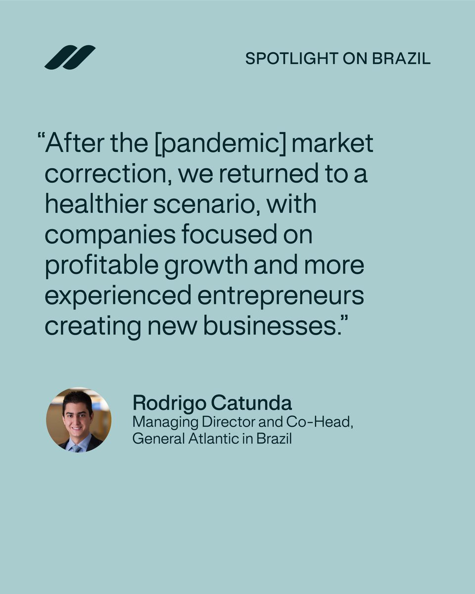 generalatlantic's tweet image. In a recent conversation with @BloombergLinea_, Rodrigo Catunda, Managing Director and Co-Head of GA in Brazil, shared why the current market represents one of the most attractive entry points in years and the firm’s priorities for Brazil in 2026: bloomberglinea.com.br/startups/e-um-…