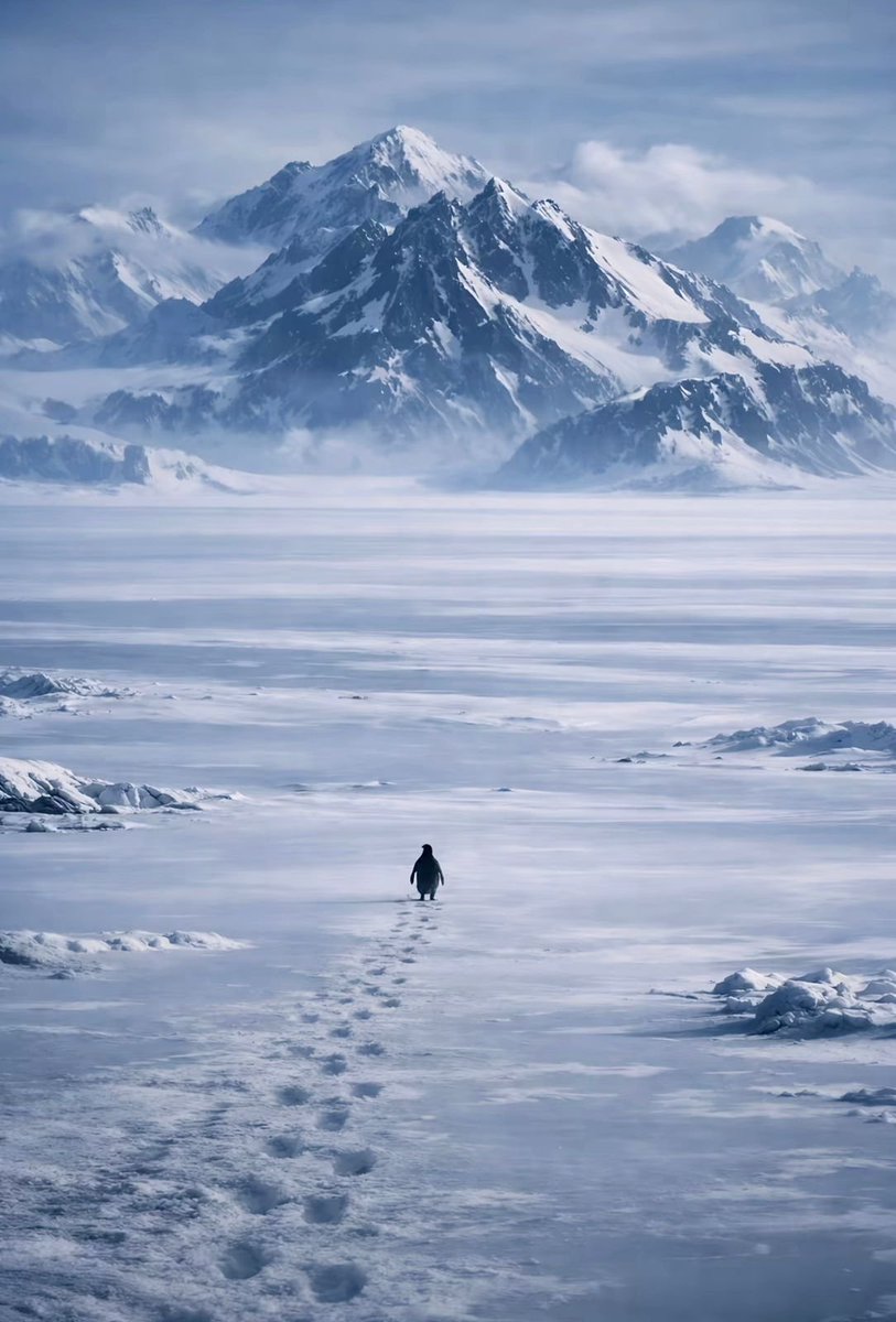 I know you saw this picture everywhere

In Werner Herzog's documentary there's this penguin.

It gets disoriented and starts walking inland, away from the ocean, away from its colony.

Just walks toward the mountains alone.

The scientists say even if you pick it up and turn it