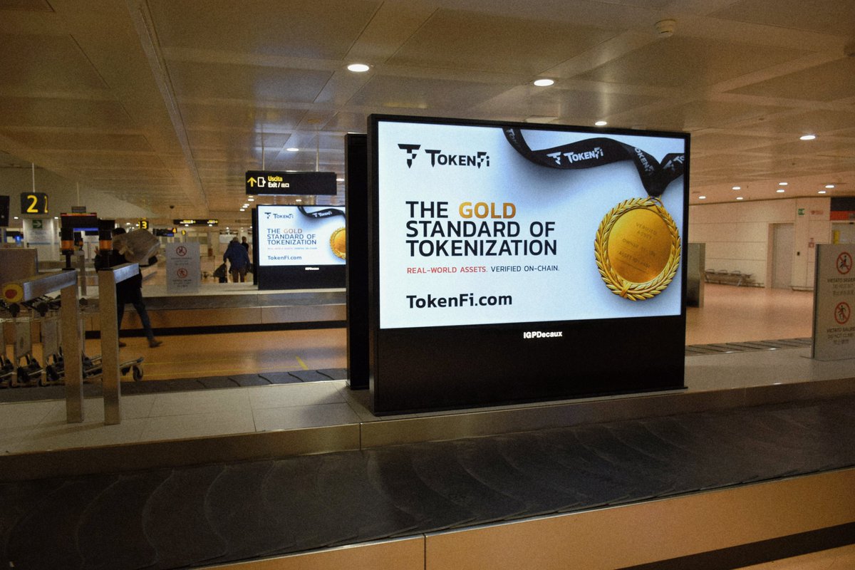 A first look at TokenFi's arrivals takeover at Venice Marco Polo Airport. 🌍👇