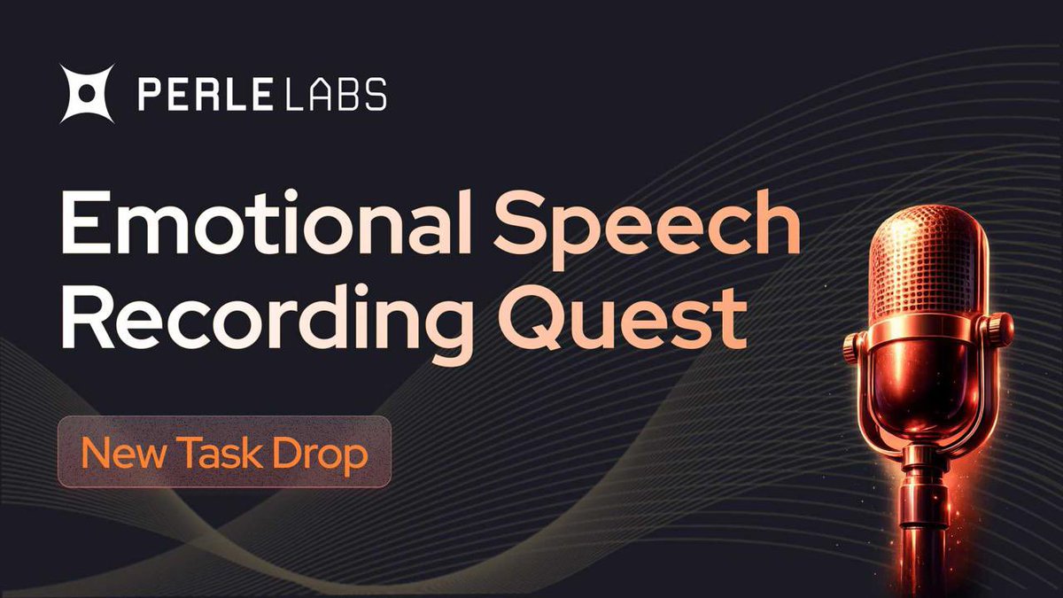 ayushx2k4's tweet photo. 🔈 @PerleLabs has a new quest live ✔️

✅  Quest: Emotional speech recording
✅  Reward: 500 points

🔗 Complete it here: https://t.co/vOWu87xAYj

You need to record short voice lines in a frustrated or impatient tone, without changing the words. These recordings help train AI to understand emotions in real customer conversations.