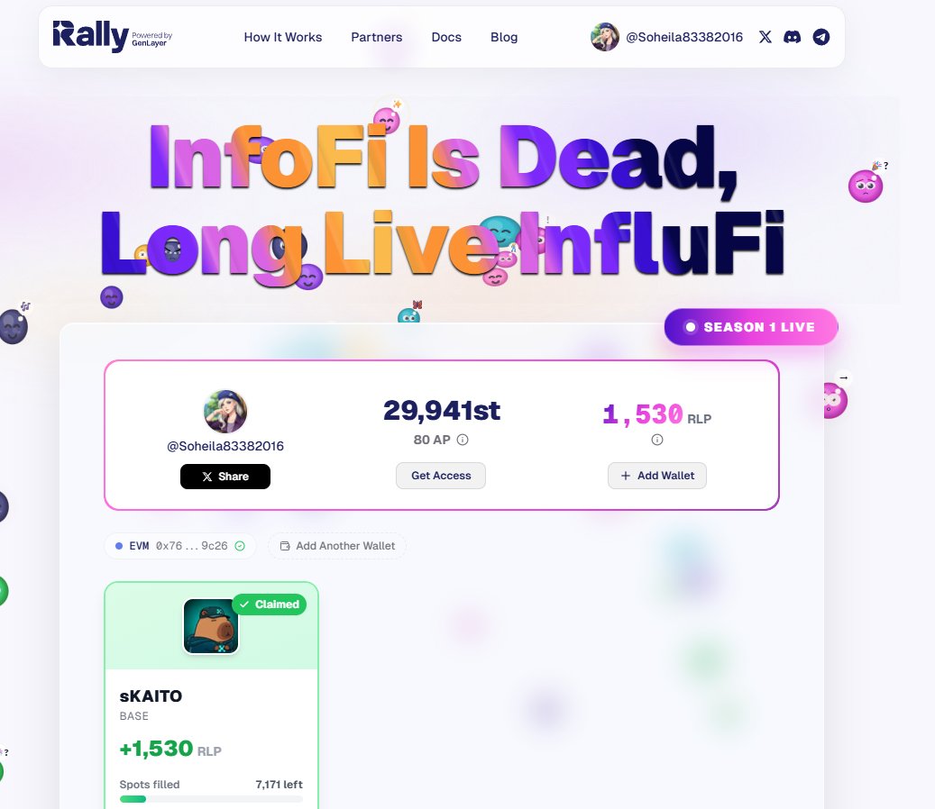 tired of bot spam and low effort noise in web3.
<a href="/RallyOnChain/">Rally</a> is building a real signal over noise protocol.

AI powered quality scoring means good content finally wins.

let me in, ready to contribute.
