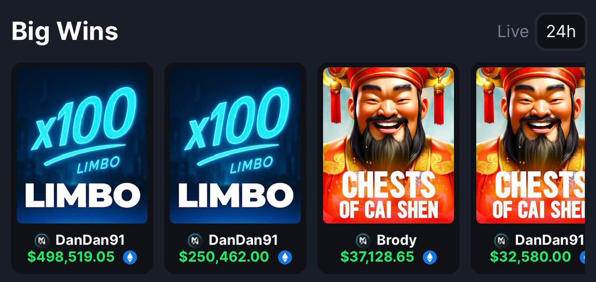 MetaWin's tweet image. MetaWinner ‘DanDan91’ just hit TWO massive wins not even 5 minutes apart playing Limbo on metawin.com! 👀

To celebrate $750k in winnings we are GIVING AWAY $400 to 1 person who comments their address below!