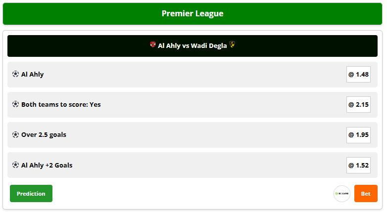 betprotipscom's tweet image. Strong start with our free predictions 💯

FT: Al Ahly 3 - 1 Wadi Degla 🇪🇬

For the most accurate predictions👉betprotips.com/football-tips/

#freetips #football  #soccer