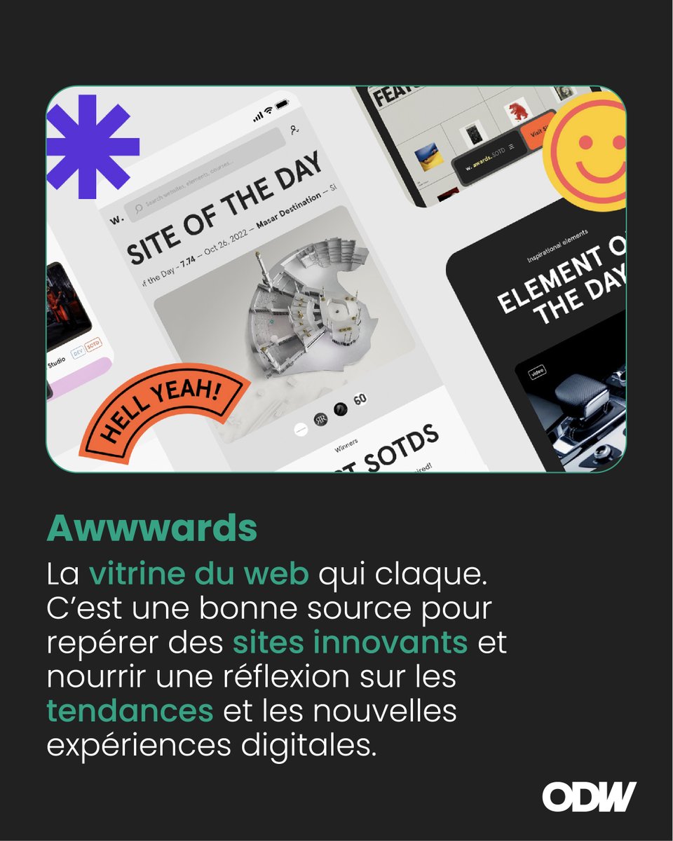 Valentin partage sa sélection de 5 sites et réseaux sociaux de piges incontournables, des références reconnues dans le monde de la publicité et de la direction artistique pour nourrir la réflexion créative au quotidien.

#ODW