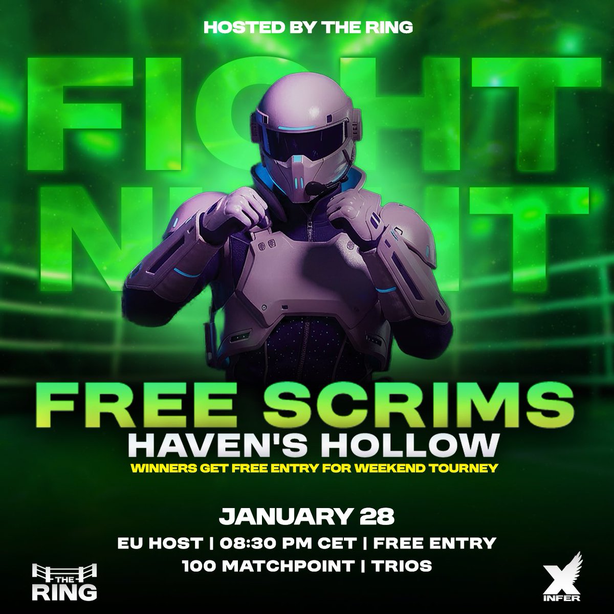 FREE SCRIMS

Practice in our free scrims for the upcoming EES and WRS!
Winners receive a free entry token for our weekend tournaments.

📅 January 28 (Wednesday)
🕣 08:30 PM CET
🌍 EU Host
💥 100 Matchpoint

Reply with “spot” on this post

See you tomorrow? 🫡