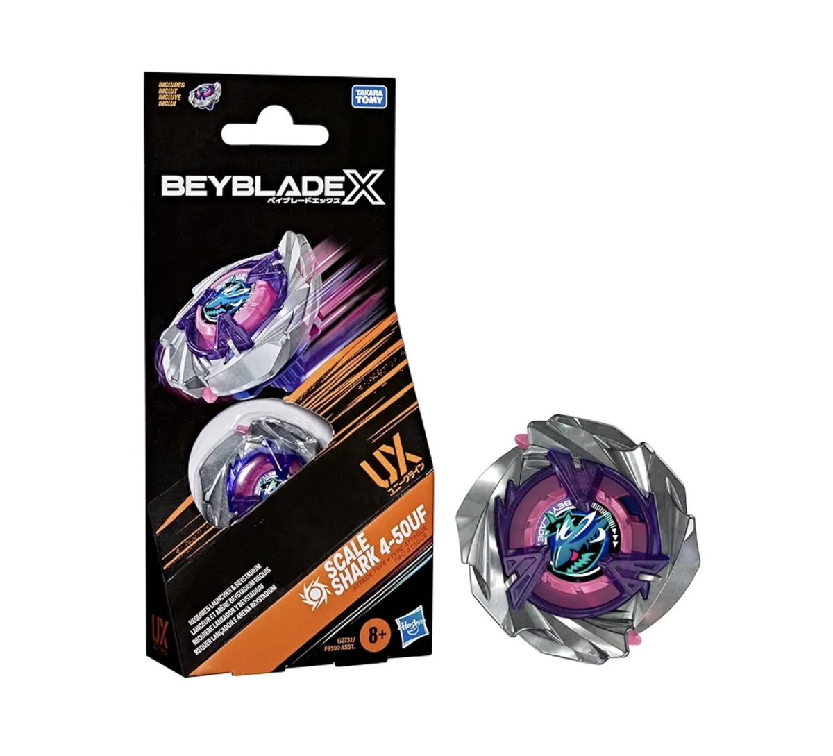 OUHNUI's tweet image. SHARK SCALE 
Joins the Hasbro assortment 

Im pleased that we have an easier way to get a scale now but watch this end up being the same price as the deck set anyway once it gets scalped 

#BEYBLADEX